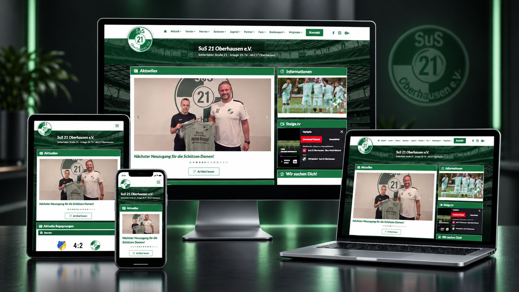 Website-Vorschau SuS 21 Oberhausen e.V.